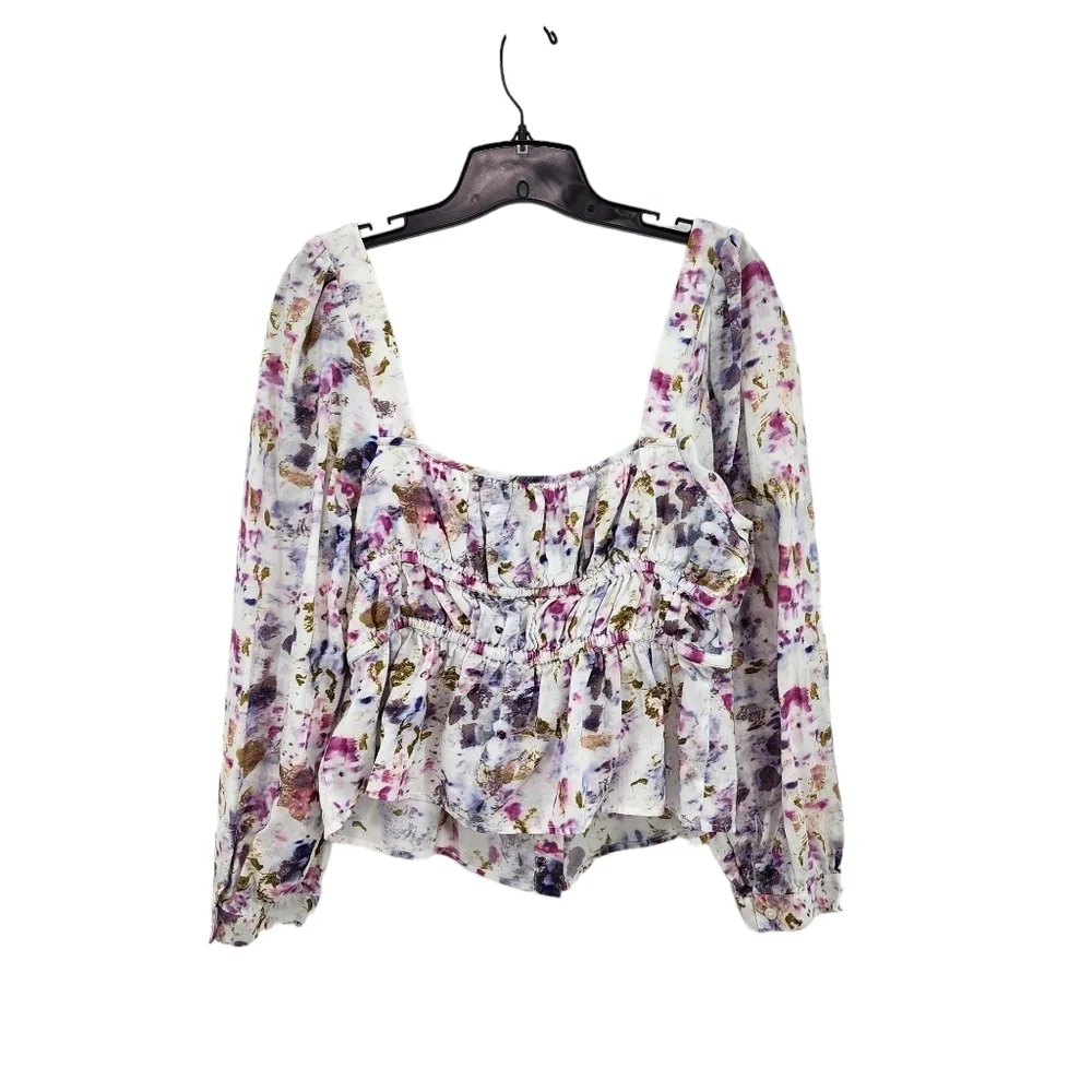 J.Crew Women's Cotton Floral Cinched Waist Top - 14
